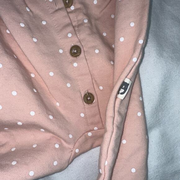 Rabbit + Bear Baby Girl Long Sleeve Polka Dot Ruffle Romper - 0-3 Months - Picture 4 of 8